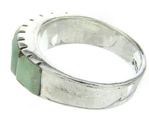 Silver Southwestern Turquoise Inlay Ring Size 6-1/4 CW63620